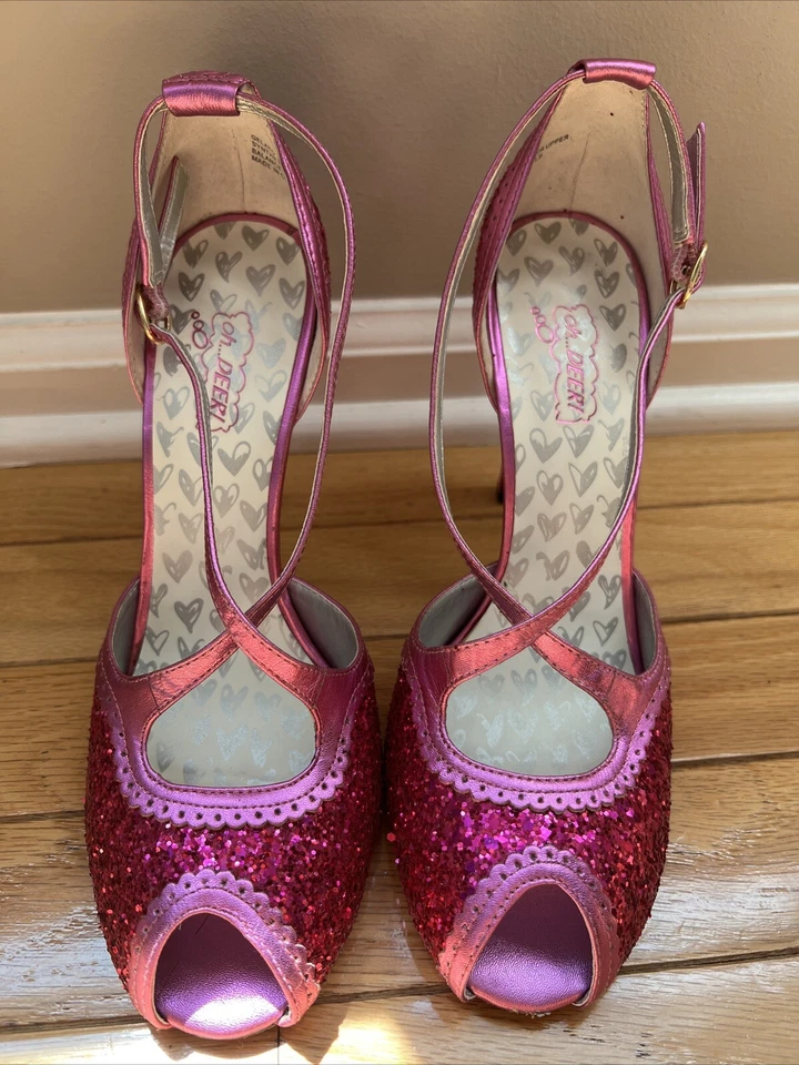 Oh… ¡CIERVO! Tacón de aguja Gelato rosa brillante talla 8 1/2 M Foto 4 de 4