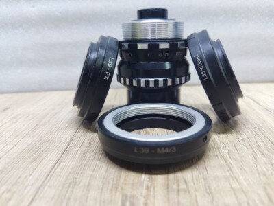 Lot 3 Objectifs Kiev-16 : Tair-41, Vega-7, Mir-11m + Adaptateur Pour BMPCC/MFT