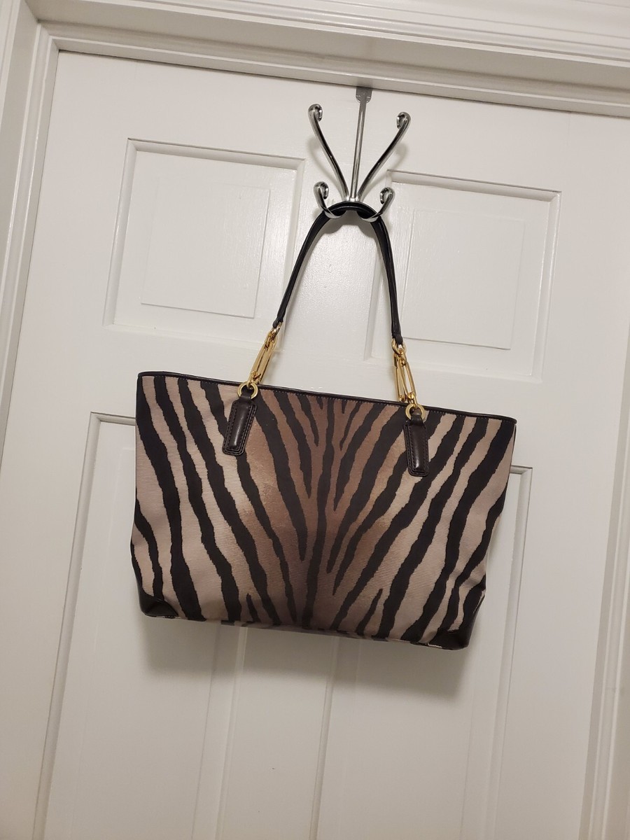 バッグ Coach Zebra Animal Unborn Carf Hand Bag Coach Zebra Animal Unborn Carf Hand Bag