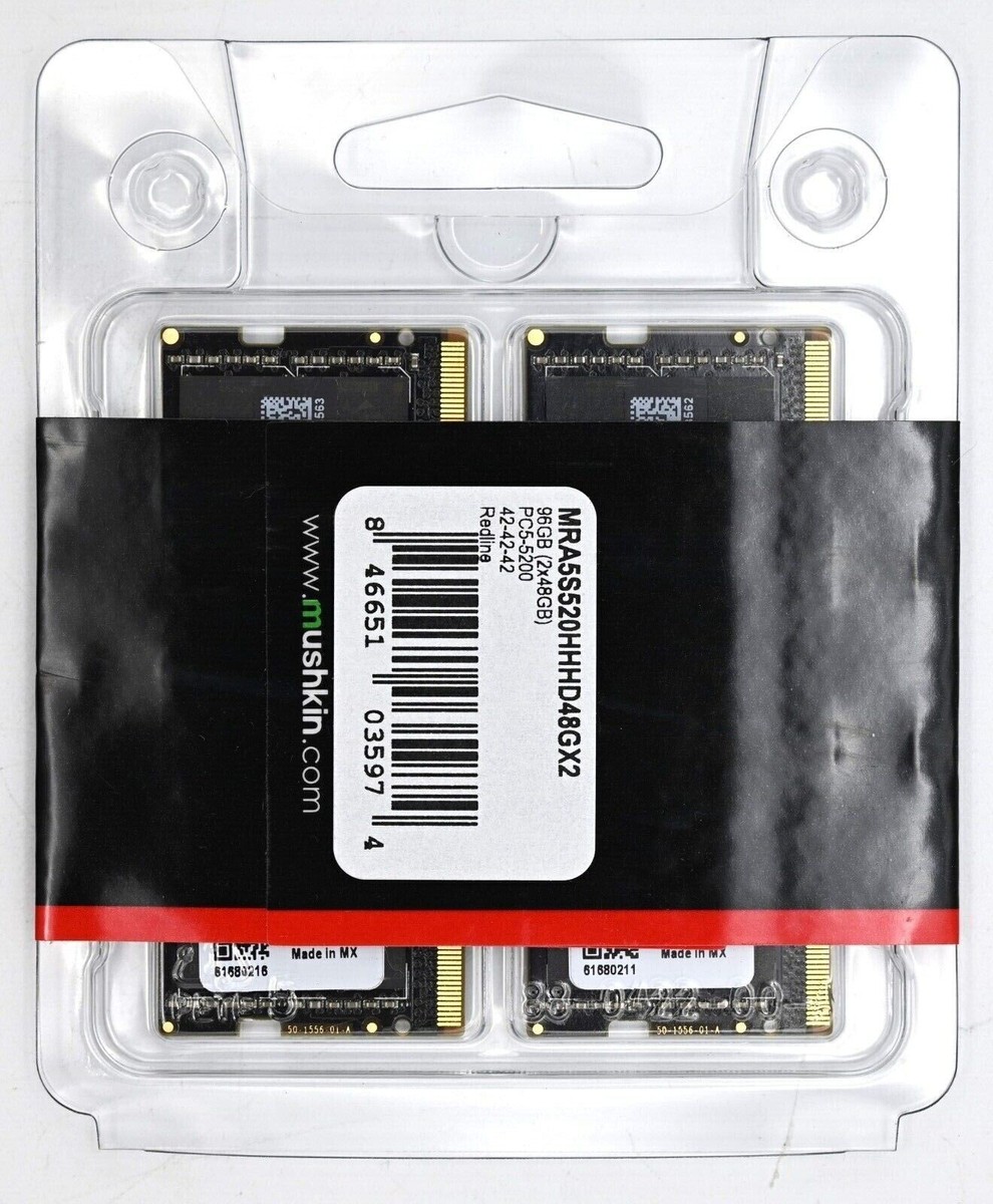 Mushkin Redline 96GB (2x48GB) DDR5 5200 MHz SODIMM Laptop RAM
