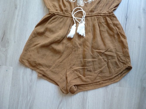 Funky Soul Romper Womens M Tassels Embroidered Lined Boho Festival Beach Park - Picture 8 of 16