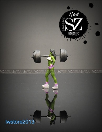 1/64 Green Hulk Girl Scene Props Miniatures Figures Model For Cars Vehicle Toys - Picture 5 of 6