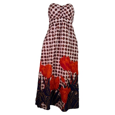 MAEVE Anthropologie Floral Tulip Fields Tube Maxi Dress Small Sz 4 Small