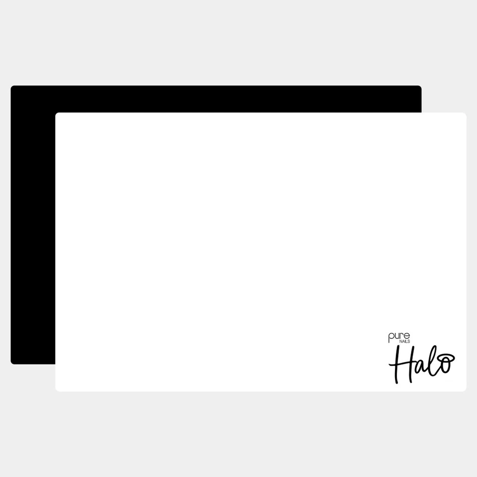 Halo Create Nail Art Design Salon Technician Desk Mat - Duo Pack (Black & White)