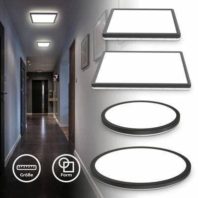 LED Deckenleuchte ultraflach Panel Deckenlampe indirektes Licht Flur schwarz
