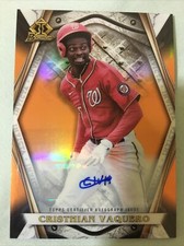 Cristian Vaquero Bowman 2022 Invicta Auto Orange/25 Washington Nationals