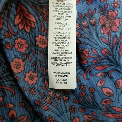 Camisa Joe Fresh Mujer Talla Pequeña Azul Floral Sin Mangas Corbata Frontal - Imagen 6 de 11