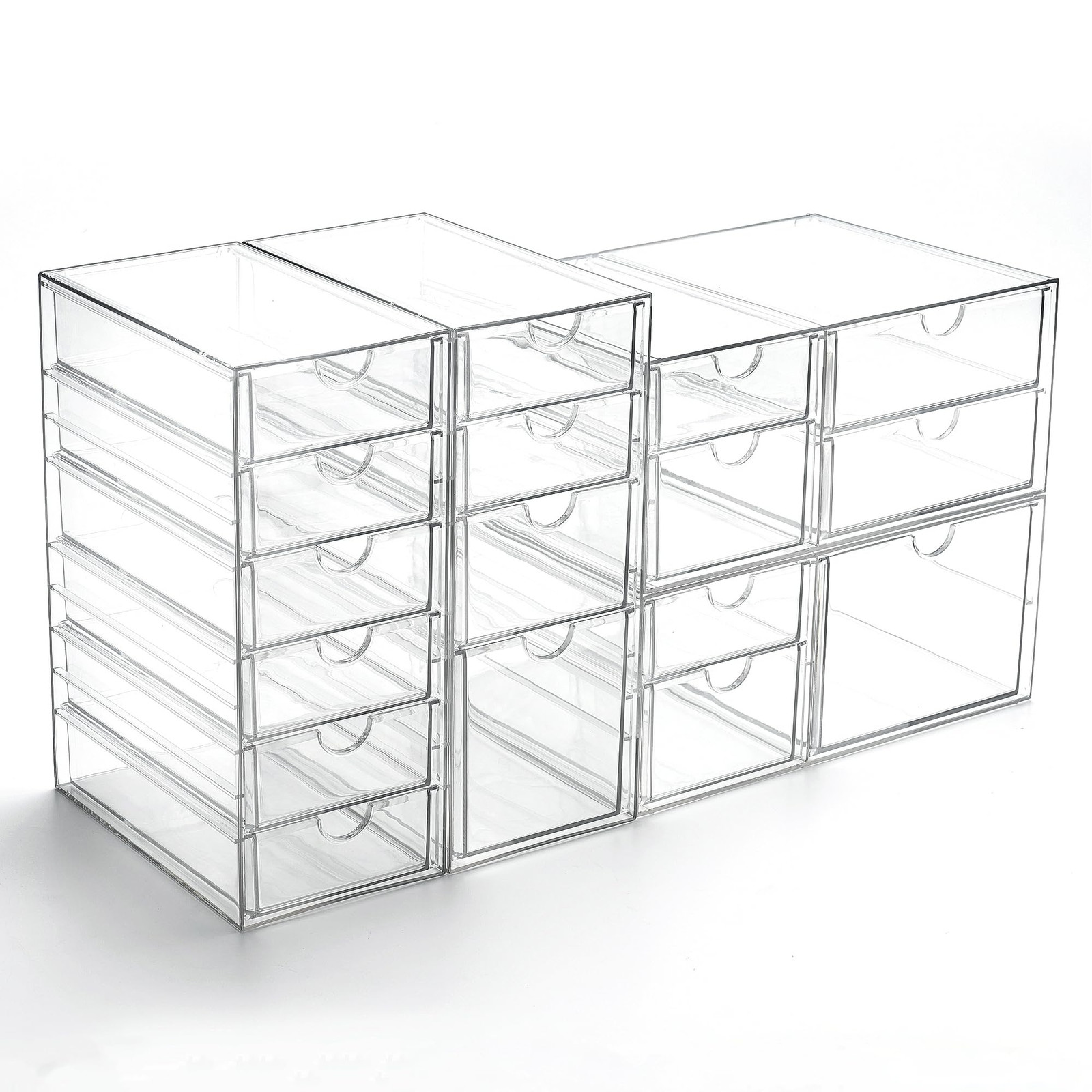 Acrylic Drawer Organizer with 17 Drawers, Craft Office Desk Makeup Organizers...
