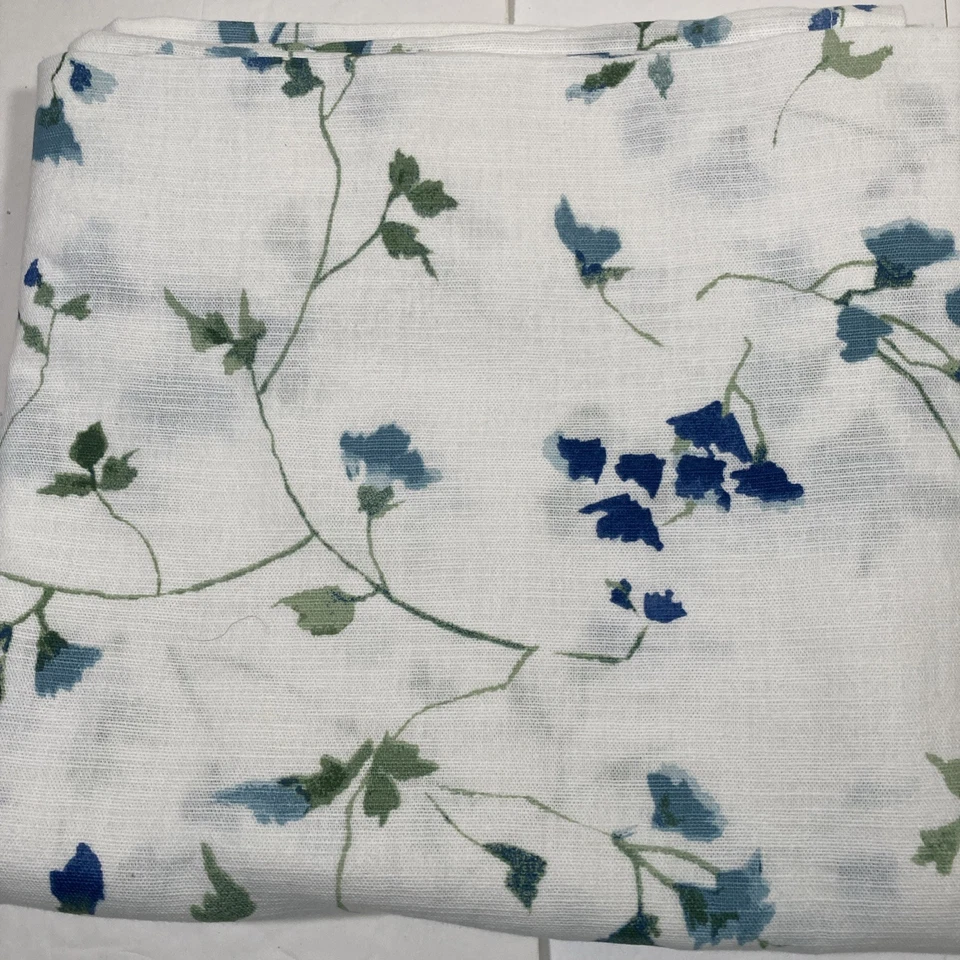 Ralph Lauren Pampas Floral 50 x 96 2 Paneles Cortinas 100% Algodón Azul y Verde Foto 2 de 4