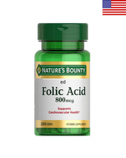 Natures Bounty Folic Acid Supplement, Support...