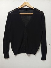 Uniqlo Black Cardigan Knit V-Neck Long Sleeve Women's Outwear Dress Size L #020