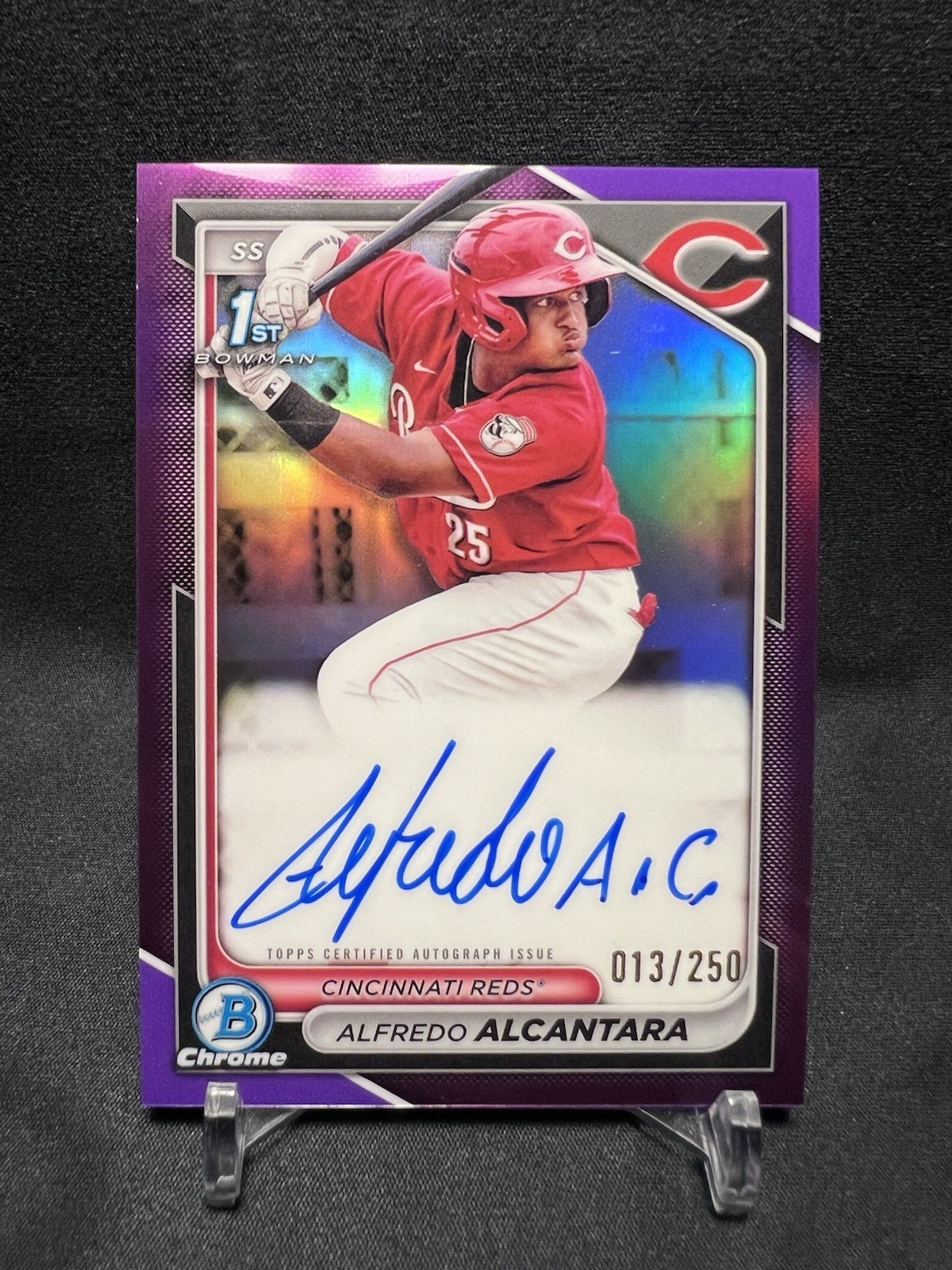 2024 Bowman Chrome #CPA-AA Alfredo Alcantara 1st Purple Refractor Auto /250