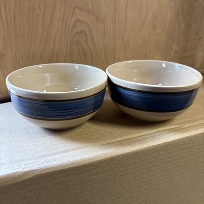 Gibson Retreat Blue Emboss Rings Table Dining Dish Small Bowl