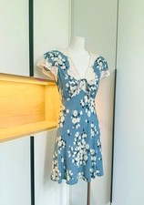 BNWT Rixo LACIE Amelia Bouquet Blue Mini Dress SZ: XL PRP: £340