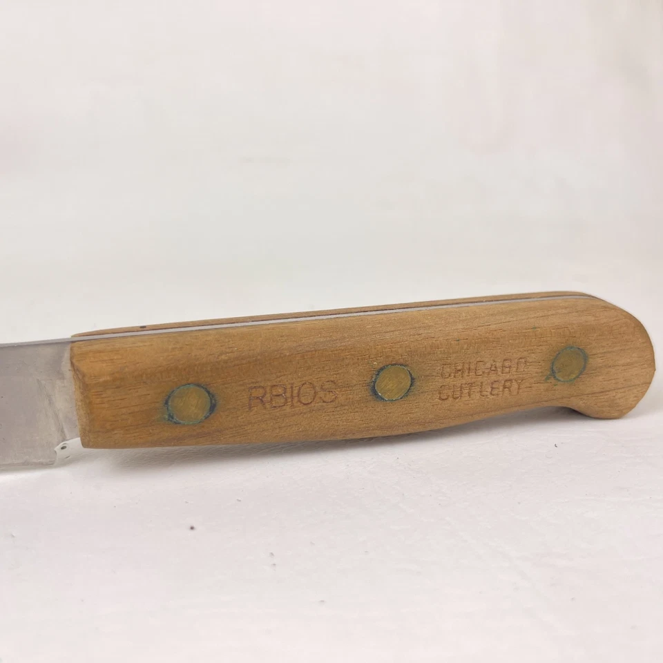 Vintage Chicago Cutlery RB10S Carving Slicing Knife Walnut Handle 10" USA #1 - Image 2 of 4