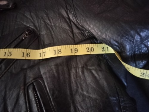 VTG 60's 70's Mens 42 Sears, Roebuck Black Leather Biker Jacket - Pre-owned - Picture 20 of 20