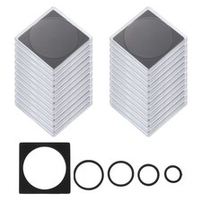 Coin Snap Holder, 24 Pack Coin Holders Square Fit 16-38mm, Coins Style 2, Black