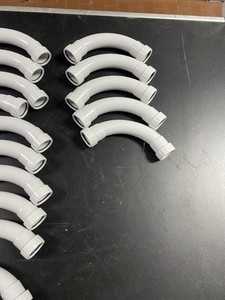 25 curves 90° IP65 Ø25mm PVC grey for rigid pipe, with sleeves
