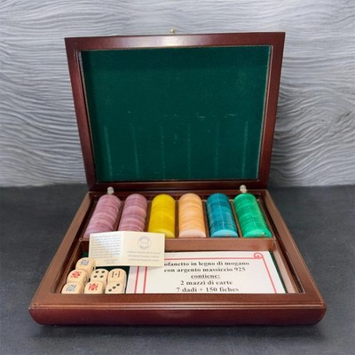 Mogetta Silber Mahagoni 925 Silber Lagerfund NOS Spielbox