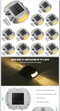 Solar Deck Lights Driveway Dock , VOLISUN 12 Pack Led IP67 Waterproof Outdoor