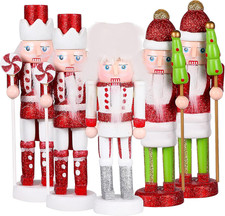 Christmas Nutcracker Ornament Set 5 PCS Nutcracker Figures Wooden Nutcracker Orn