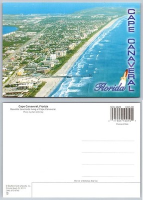 Cape Canaveral Florida Aerial View Postcard Space Shuttle Graphics