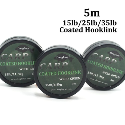 1PCS 5m Lenza da Pesca alla Carpa Gancio Link Carpa Rivestito Gancio Treccia Linea Capelli Rig     - Foto 1 di 22