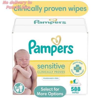 Pampers Sensitive Baby Wipes Unscented, 7-Pack 588 Total Count