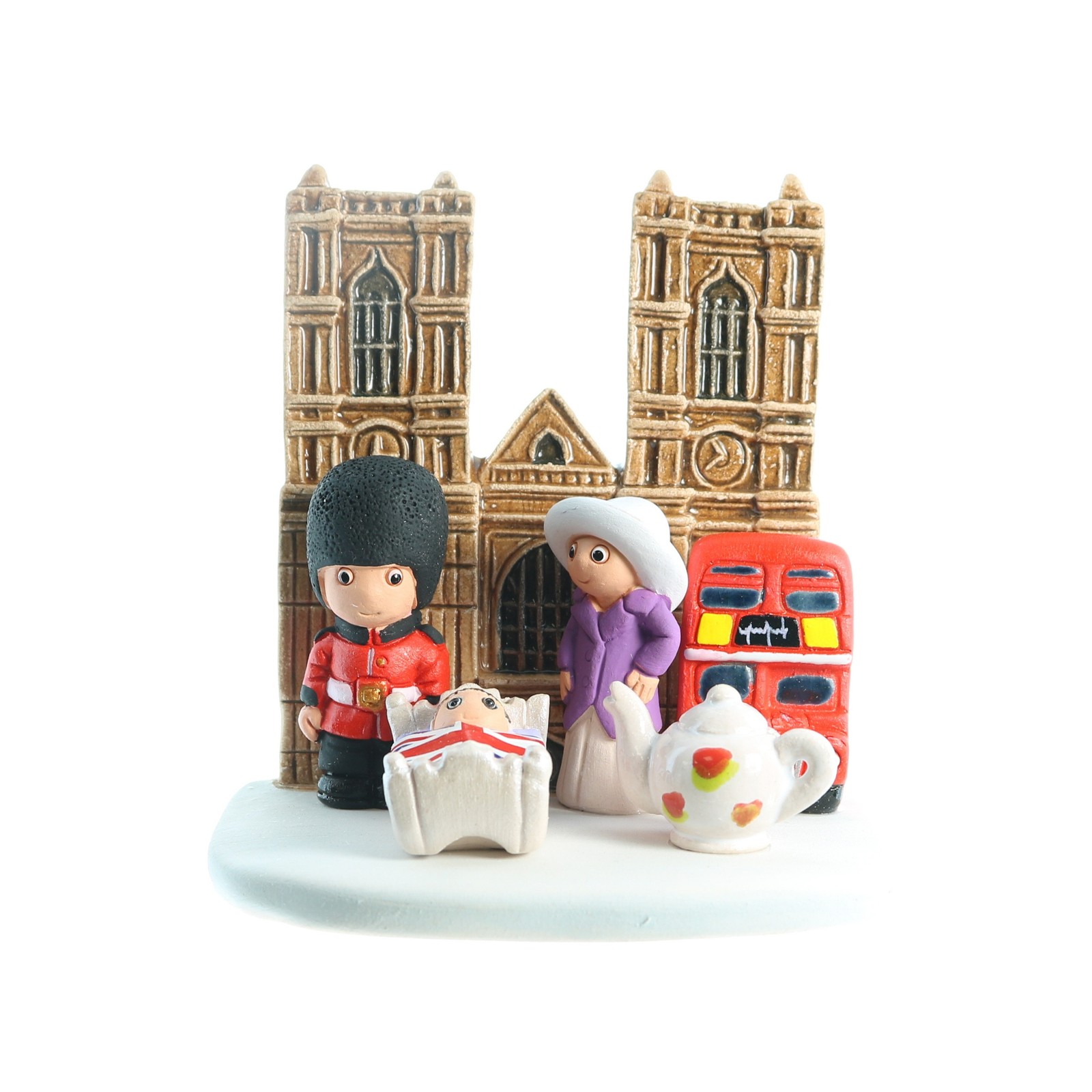 Crèche Londres en céramique 8x7cm pour illuminer votre salon à Noël