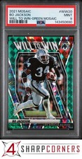 2021 PANINI MOSAIC WILL TO WIN GREEN PRIZM #WW20 BO JACKSON POP 4 PSA 9