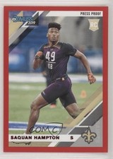 2019 Panini Donruss Rookies Press Proof Red Saquan Hampton #288 mu8