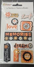 SandyLion Sticker Designs - 9 Cardstock Stickers-Love, Laugh, Memories