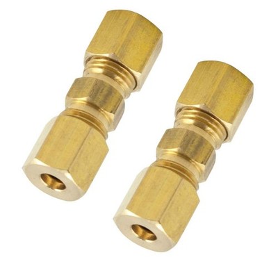 Legines Brass Compression Tube Fitting, Union, 1/8'' OD x OD, 1/8, Gold 