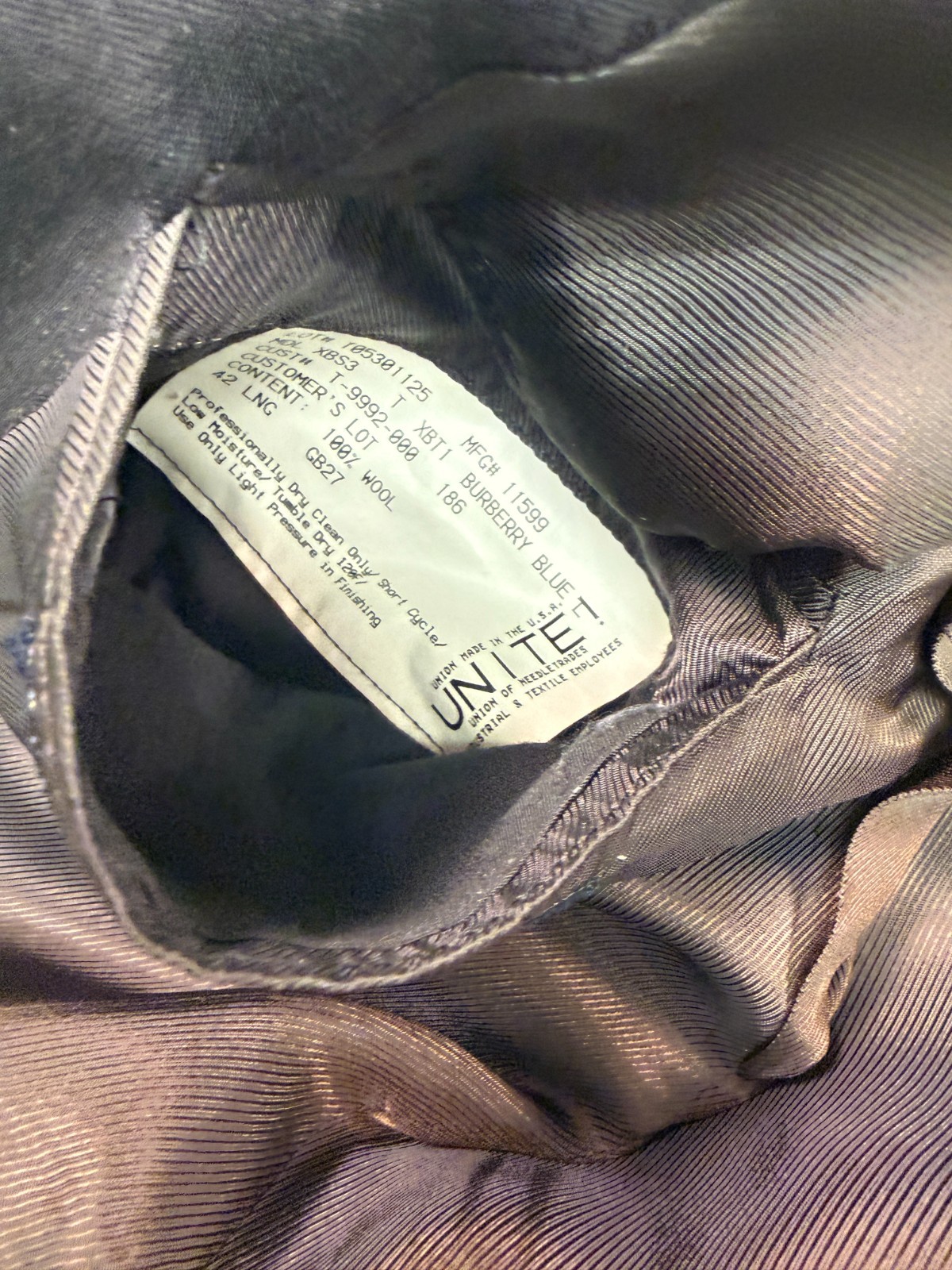 VTG Burberry London Blazer Mens 42L Burberry Blue 2000s Preppy 3 Btn Some Flaws thumbnail 6