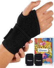 2 Pack Wrist Brace for Women  Men, Adjustable Fits Both Right  Left Hands f...