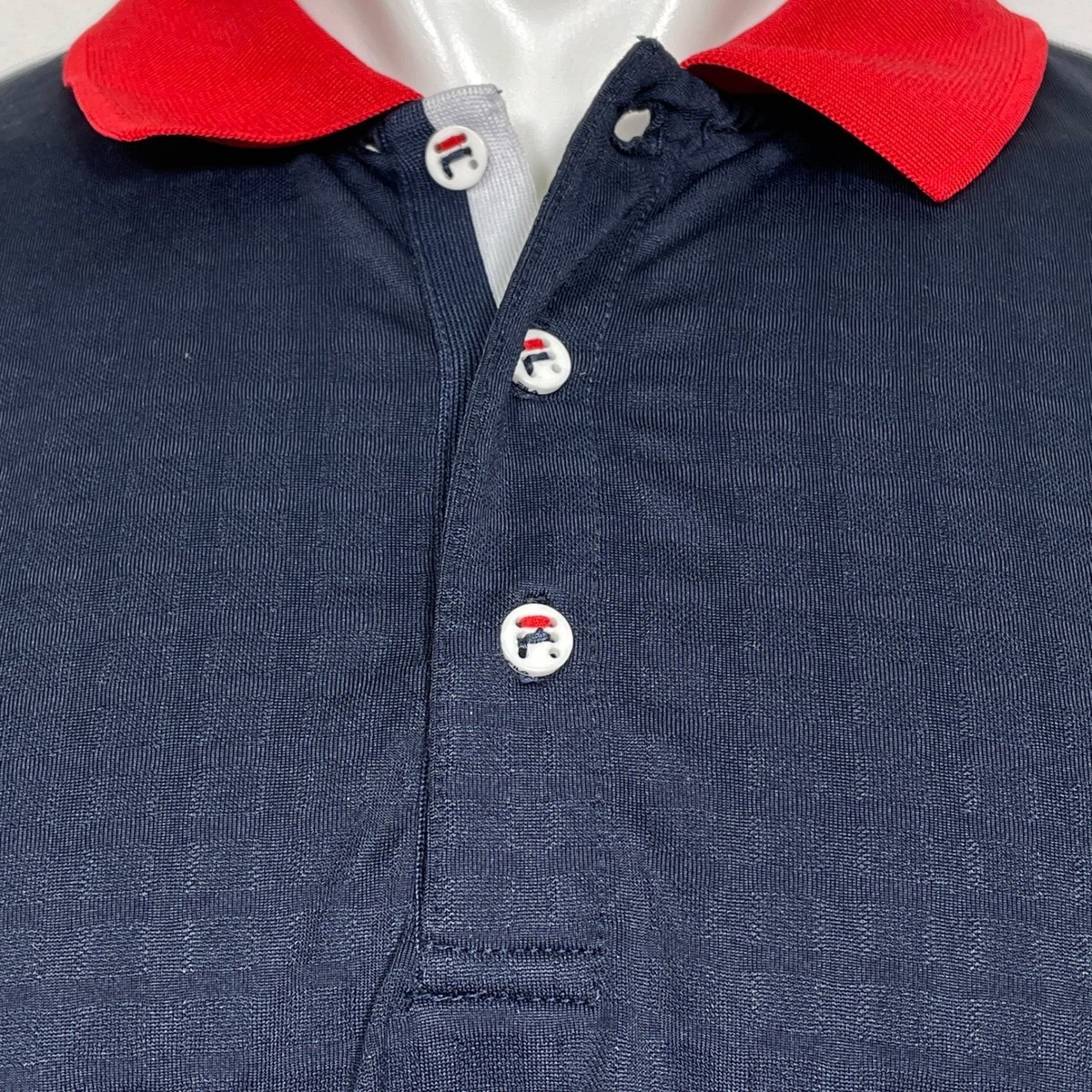 BNP Paribas Open FILA Navy Blue Embroidered Tennis Polo Shirt
