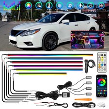 Kits de luces ambientales tira interior acrílica LED RGB 2/10 en 1 para Nissan Altima