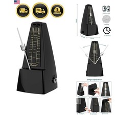 Mechanical Metronome Black/Loud Sound Piano Drum Violin Guitar