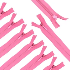 30Pcs 10" Nylon Coil Zippers, #3 Closed End Jacket Zippers, Pink