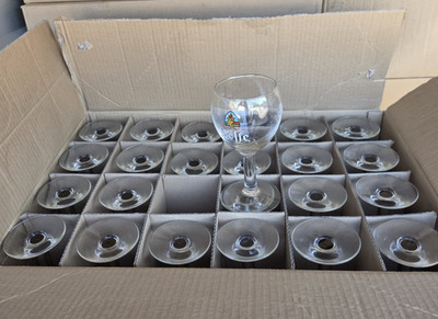 24 Leffe Belgian Beer Chalice Shape Stemmed Glasses 25cl 8.4 Oz