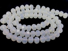 FACETTIERTE RONDELLE 4/6mm Glasperlen weiß Perlen Glasschliffperlen rund