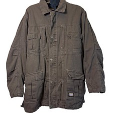 Big Smith Mens XL Regular Brown Canvas Fleece Lined Utility Work Jacket