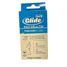 Oral-B Glide Pro-Health Threader Floss 30 Single-Use Packets Original