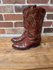 Vintage Dan Post Brown Cowboy Boots 8 D Made In Spain