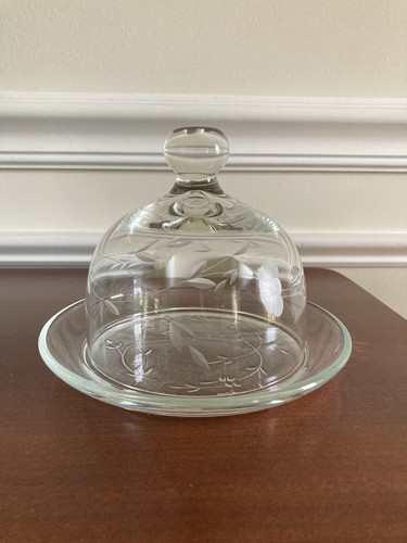 Vintage Princess House Heritage Butter Dish Crystal Round Dome Covered - Picture 3 of 5
