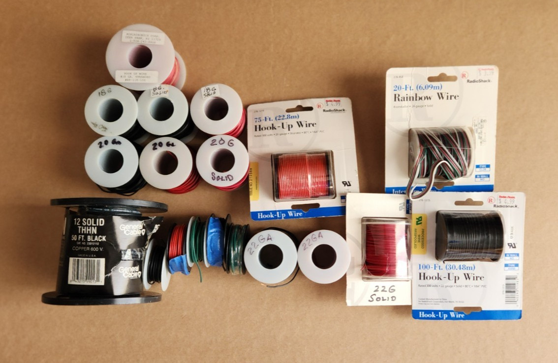 Solid Hook Up Wire Lot 12, 18, 20, & 22 Ga.