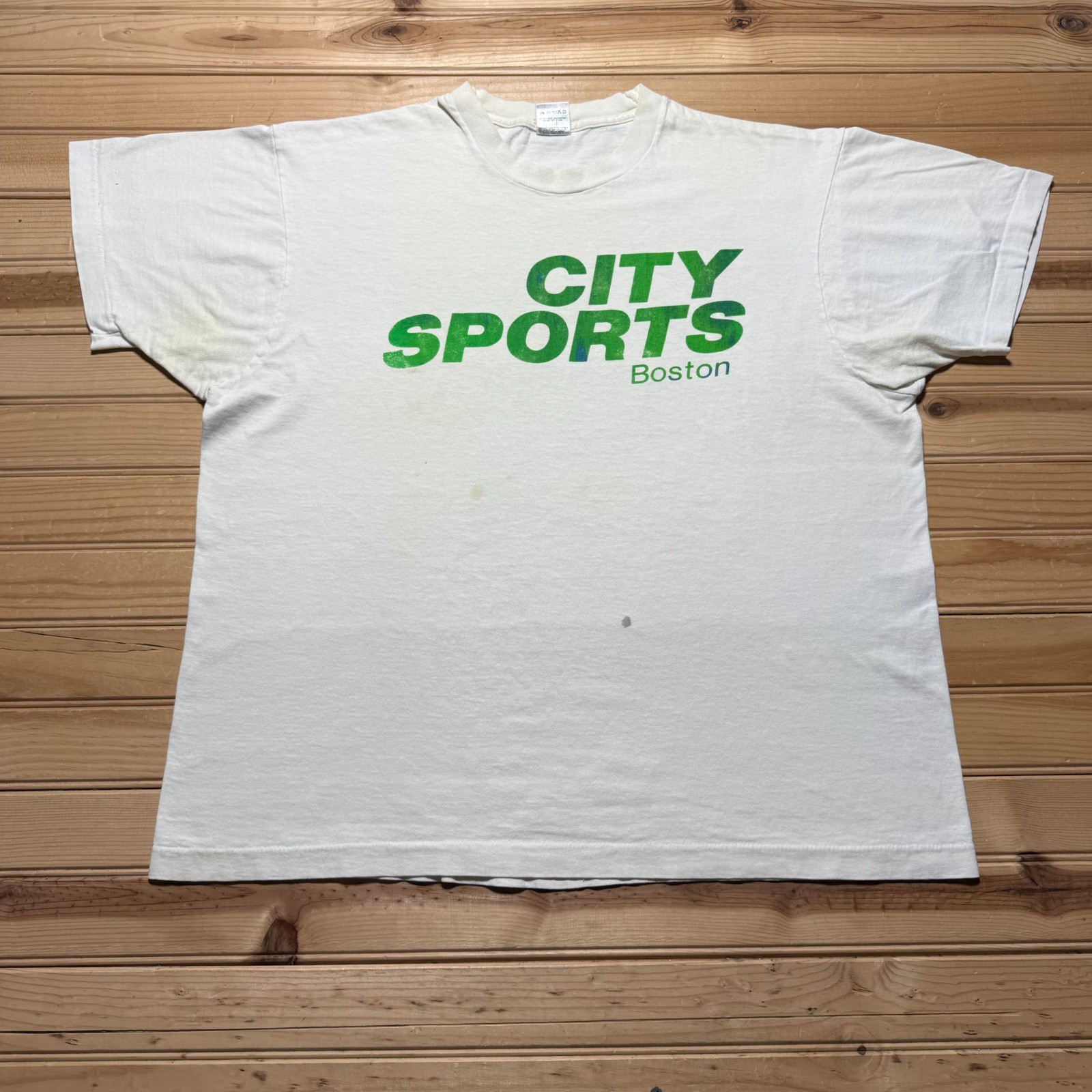 Vintage 90s City Sports Boston Single Stitch Graphic Promo T-Shirt USA Made - XL