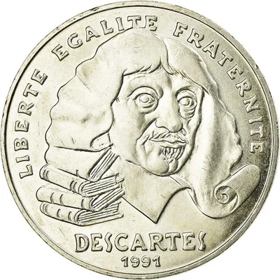Monnaie, France, Descartes, 100 Francs, 1991, SUP, Argent, KM:996 - Photo 1/2