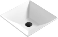 Karran USA QM178 Quattro Matte 16" Square Acrylic Vessel Bathroom - White