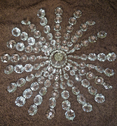 Vintage Cut Glass Bag Chandelier Crystal Basket Chandelier 20 Strands 40cm Drop - Picture 10 of 24
